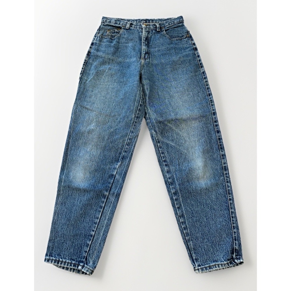 ZENA 30x28.5 13 High Waisted Mom Jeans Cotton Relaxed Tapered Leg 80s Retro - Picture 1 of 10